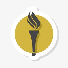 Canvas Print - Torch Flame rounded sticker icon