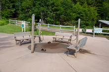 Canada, New Brunswick, Hopewell Cape, Bay Of Fundy. Hopewell Rocks Visitor Center, Boot Washing Station.