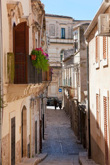 Sticker - Street scene, Scicli, Sicily, Italy