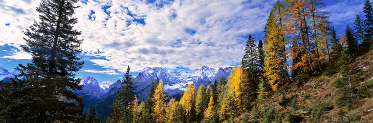 Poster - Italy, Sorapis. Cloud fill the sky near the Sorapis Mountains in the Dolomite Alps, Italy.