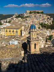 Poster - Santa Maria delli'Idria in the foreground and Ragusa Ibla Sicily behind