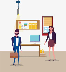 Sticker - people characters business flat design