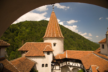 Sticker - Romania, Bran. 14th Century Bran Castle (Draculas' Castle). 