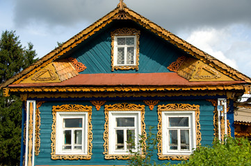 Wall Mural - Russia, Volga-Baltic Waterway, Goritzy. Typical home.