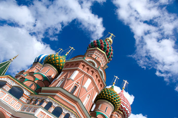 Sticker - Russia, Moscow, Red Square. St. Basil's Cathedral (aka Pokrovsky Sobor or Cathedral of the Intercession of the Virgin on the Moat). 