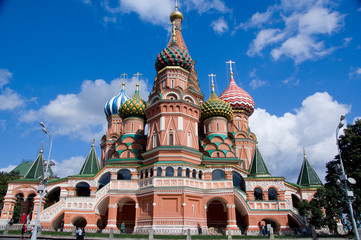 Sticker - Russia, Moscow, Red Square. St. Basil's Cathedral (aka Pokrovsky Sobor or Cathedral of the Intercession of the Virgin on the Moat). 