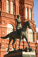 Russia. Moscow. Red Square. Marshall Zhukov Statue And The State History Museum