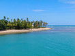 © Unwind - Aerial view of tropical white sand beach, palm trees  and turquoise clear sea water in Praia do Forte, Bahia, Brazil. Travel tropical destination in Brazil