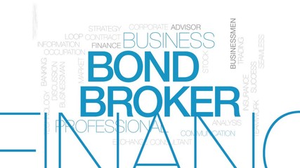 Sticker - Bond broker animated word cloud. Kinetic typography.