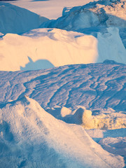 Wall Mural - Ilulissat Icefjord also called kangia or Ilulissat Kangerlua at Disko Bay. The icefjord is listed as UNESCO World Heritage Site.