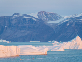 Wall Mural - Icebergs in the Uummannaq fjord system, northwest Greenland.