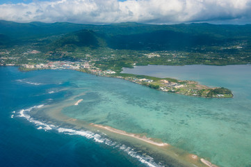 Poster - Aerial of the island of Upolu, Samoa, South Pacific