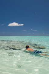 Sticker - Cook Islands. Palmerston Island, a classic atoll, discovered by Captain Cook in 1774. 