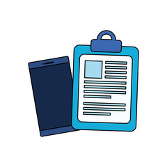 Poster - checklist clipboard with smartphone device