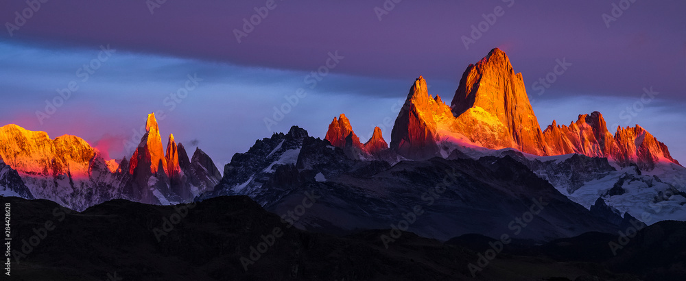 Argentina, Patagonia, Sunrise, colorful - obrazy, fototapety, plakaty 