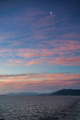 Canvas Print - Sunset over the Beagle Channel, Argentina, South America