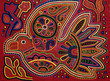 Traditional decorative fabric panel, Molas, (Bird), by Kuna Indians, San Blas Islands, Panama.