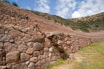 Sticker - South America - Peru. Inside the amphitheater-like terraces of Moray in the Sacred Valley of the Incas. Thought to have been an Inca crop-laboratory.