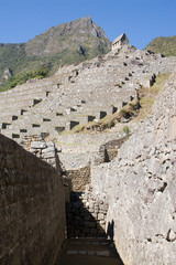 Poster - South America - Peru. Stonework in the lost Inca city of Machu Picchu.