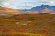 USA, Brooks Range, Gates of the Arctic National Preserve. Autumn color in tundra and Galbraith River. Credit as: Don Paulson / Jaynes Gallery / DanitaDelimont.com