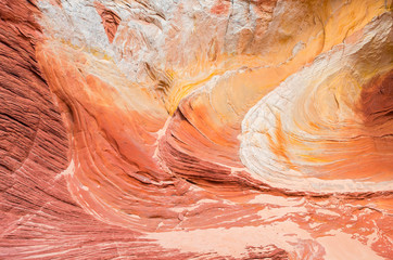 Poster - USA, Arizona, Vermilion Cliffs National Monument. Swirls in colorful sandstone formations at White Pocket.