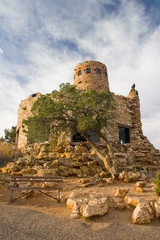 Sticker - AZ, Arizona, Grand Canyon National Park, South Rim, Desert View, The Watchtower, historic rest area and gift shop designed by Mary Colter, opened in 1933