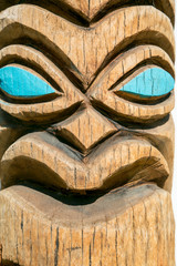 Wall Mural - Close up of tribal carving, Palm Springs, California, USA.