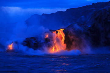 Sticker - Kilauea lava flow near former town of Kalapana, Big Island, Hawaii, USA