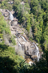 Poster - USA - North Carolina. Whitewater Falls is located on Highway 281. Upper Whitewater Falls is the highest waterfall east of the Rockies, plunging 411 feet. Fall 2007 drought year.