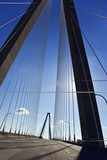 Fototapeta Mosty linowy / wiszący - USA, South Carolina, Charleston. View of the Arthur Ravenel Jr. Bridge. 