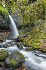 Sticker - USA, Oregon, Columbia River Gorge, Ponytail Falls