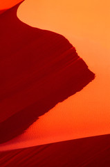 Poster - USA, Utah, Coral Pink Sand Dunes State Park. Abstract dune patterns at sunset. 