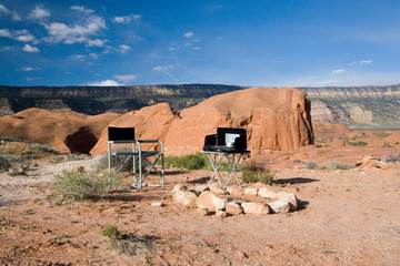 Wall Mural - USA - Utah. Backcountry (primitive) camping at Sooner Rocks in Grand Staircase - Escalante National Monument.