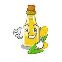 Poster - Thumbs up corn oil put into cartoon bottle