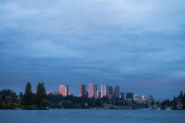 Poster - USA, Washington State, Bellevue. Skyline from Lake Washington.