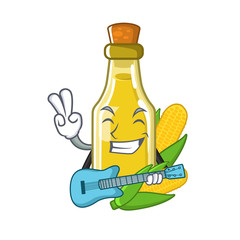 Wall Mural - With guitar corn oil isolated in the mascot