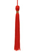 Red tassel isolated on white background.
