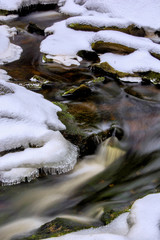 Canvas Print - USA, West Virginia, Blackwater Falls State Park. Flowing winter stream. Credit as: Jay O'Brien / Jaynes Gallery / DanitaDelimont.com