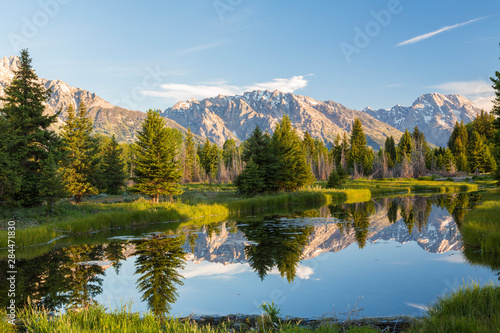 Fotografía Pond, and Grand Teton's, Grand Teton National Park Wyoming USA
