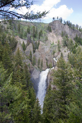 Sticker - WY, Yellowstone National Park, Tower Fall, Tower Creek tumbles 132 feet