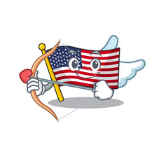 Sticker - Cupid flag america isolated in the cartoon