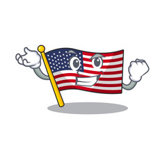 Canvas Print - Successful flag america with the mascot shape