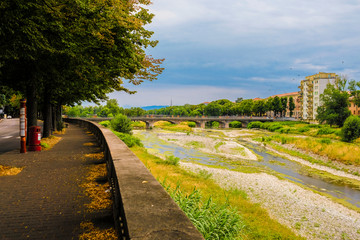 Wall Mural - Parma, Italy - July, 15, 2019: Landscape with the image of channel in Padva, Italy