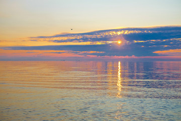 Wall Mural - Landscape with the image of sea at sunrise