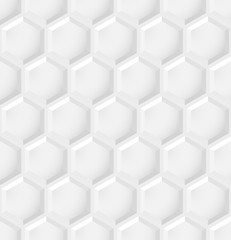 Wall Mural - Seamless 3d hexagonal pattern - abstract vector background