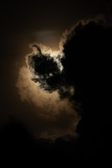 Wall Mural - Moon light behind cloud