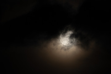 Wall Mural - Moon light behind cloud