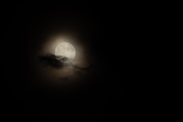 Wall Mural - Moon light behind cloud