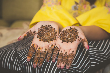 Indian bride's wedding henna mehndi mehendi close up