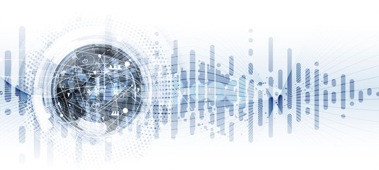 Technology data background, idea of global business solution